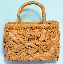 Load image into Gallery viewer, Japanese-made wild grape vine basket bag (Mini Basket) with a messy weave (interior: wild grape vine-dyed canvas)