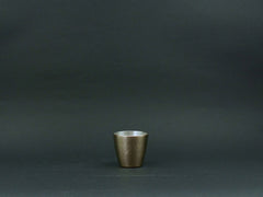 Hammered copper sake cup, large, gold