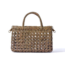 Load image into Gallery viewer, Japanese wild grape vine basket bag (Mini Bag - Cobblestone) with leather shoulder strap