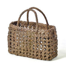 Load image into Gallery viewer, Japanese wild grape vine basket bag (Mini Bag - Cobblestone) with leather shoulder strap