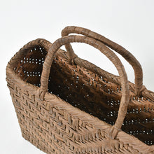 Load image into Gallery viewer, Japanese Wild Grape Vine Basket Bag(Variegated Ajiro V-Shaped Medium)