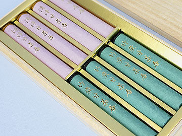 Incense shojo Bamboo Charcoal Sweet Tea Fragrance, 8 Bundles (Paulownia Box)