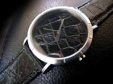 EARNEST WATCH Leather Dial [Black Crocodile Sides]