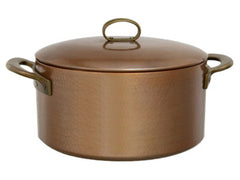 Hammered Copperware, Extra Thick Copper Stew Pot, 24cm, 12cm High, Natural Color
