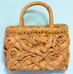Japanese-made wild grape vine basket bag (Mini Basket) with a messy weave (interior: wild grape vine-dyed canvas)