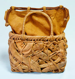 Japanese-made wild grape vine basket bag (Mini Basket) with a messy weave (interior: wild grape vine-dyed canvas)