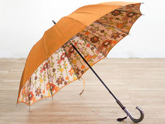 Koshu-woven Urahogushi-ori Umbrella with Japanese Floral Pattern (Yellow)