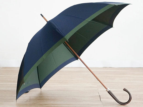 Koshu-woven double-sided plain umbrella, Tachibana (navy/green)