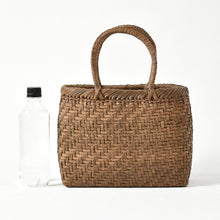 Load image into Gallery viewer, Japanese wild grape vine basket bag (rounded corners, small)
