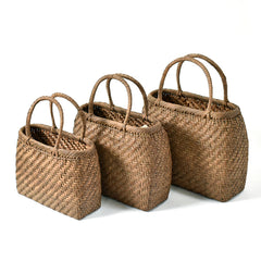 Japanese wild grape vine basket bag (rounded corners, small)
