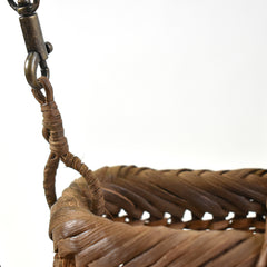 Japanese wild grape vine basket bag (Openwork Shoulder Bag) (with leather shoulder strap)