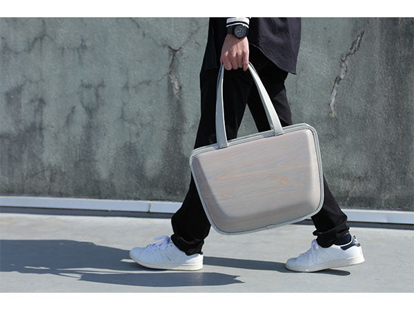 Wooden bag monacca Leaf Ash (gray)