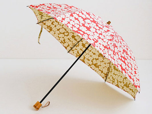 "Isamoyo Furoshiki" Folding Umbrella (Weeping Cherry Blossom Design) for Sun and Rain
