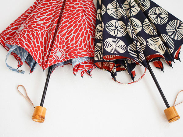 "Isamoyo Furoshiki" Folding Umbrella (Weeping Cherry Blossom Design) for Sun and Rain