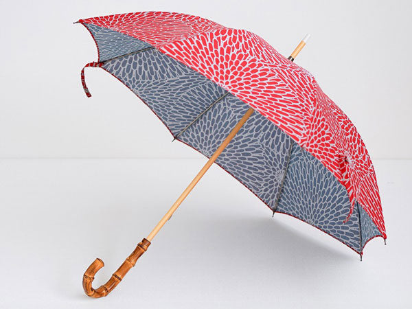"Isamoyo Furoshiki" Long Umbrella (Chrysanthemum) for Rain or Shine