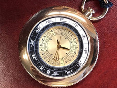 Japanese Clock - Pocket Watch: Gold dial