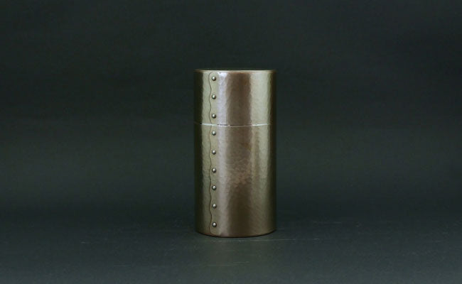 Hammered Copper Tea Caddy with Hammered Texture (Gold) - 200g
