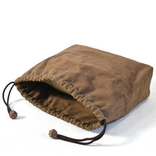 Load image into Gallery viewer, Japanese wild grape vine basket bag (Pochette Flower Pattern) with drawstring and leather shoulder strap
