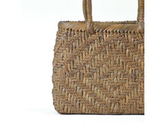 Japanese wild grape vine basket bag (Rounded corners, small, diamond-shaped, three-braid)