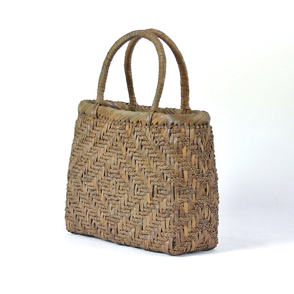 Japanese wild grape vine basket bag (Rounded corners, small, diamond-shaped, three-braid)