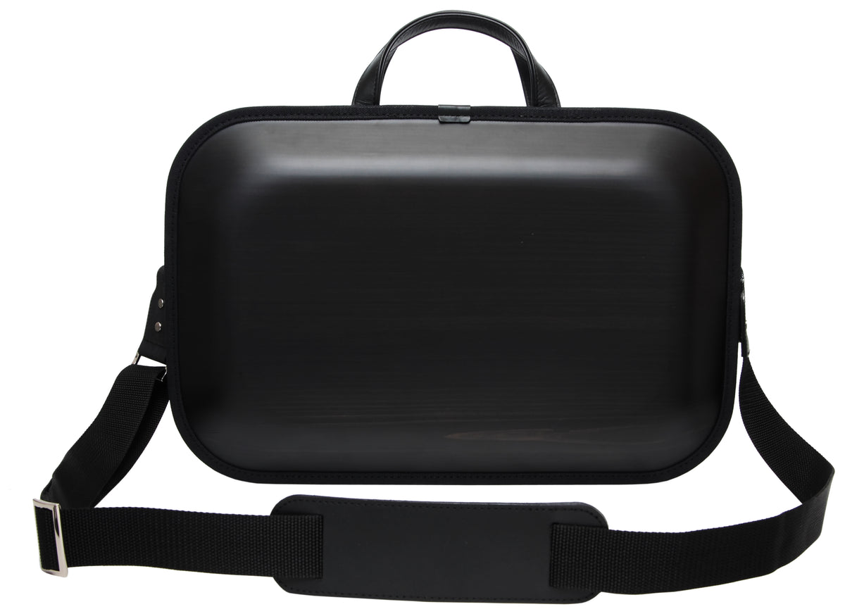 Wooden bag monacca kaku Black (with shoulder strap)