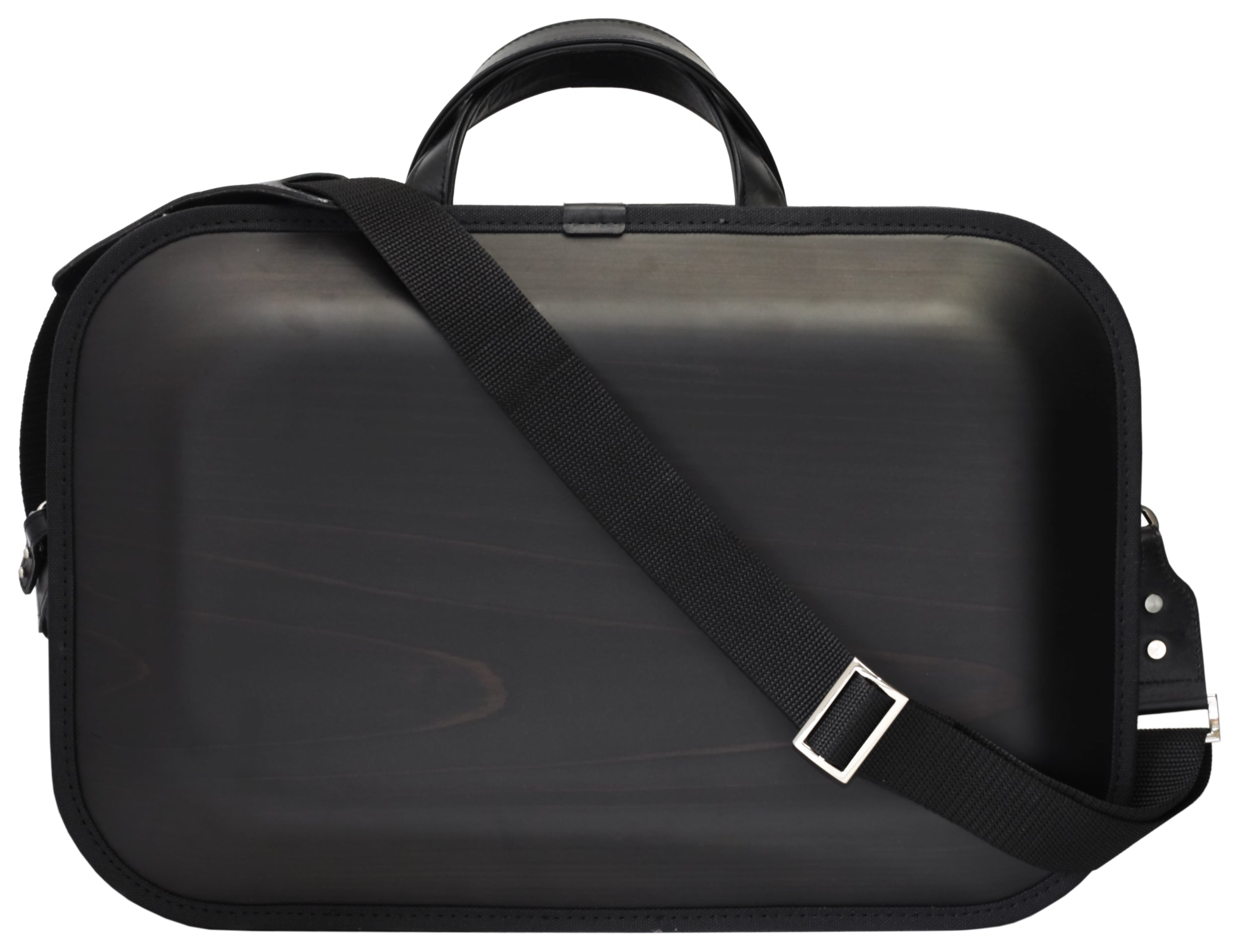 Wooden bag monacca kaku Black (with shoulder strap) – Takuminohako.com