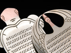 Tabletop crane and tortoise grater set for wasabi