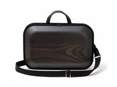 Wooden bag monacca kaku Black (with shoulder strap)