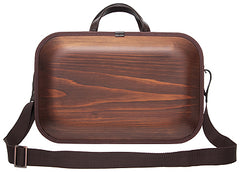 Wooden bag monacca Brown (with shoulder strap)