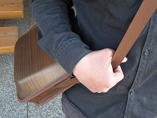 Wooden bag monacca Postman Brown